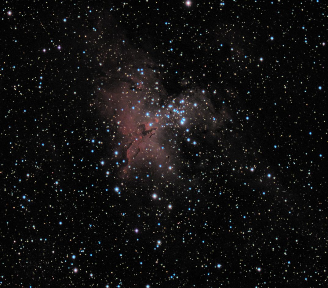 m16 Eagle nebula seen using Celestron RASA 8 and ZWO ASI183MC