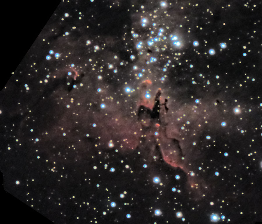 m16 Eagle nebula seen using Celestron RASA 8 and ZWO ASI183MC