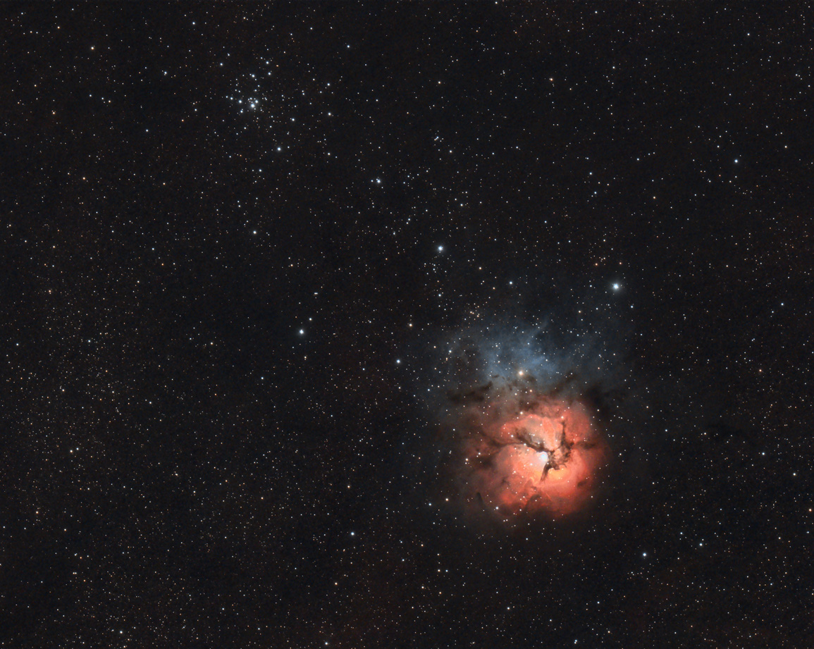 m20+m21 seen using Celestron RASA 8 And ZWO ASI183MC