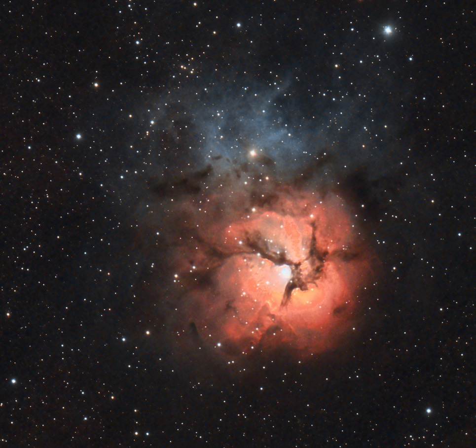 m20+m21 seen using Celestron RASA 8 and ZWO ASI183MC